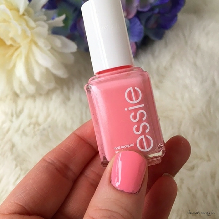 pink nail polish - essie groove is in the heart